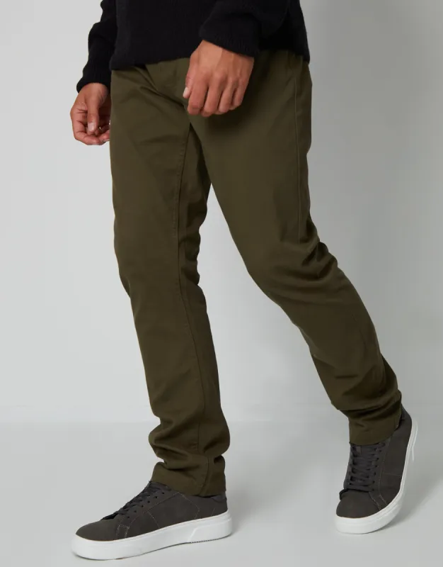 Men's Khaki 5 Pocket Stretch Chino Trousers sold by Threadbare