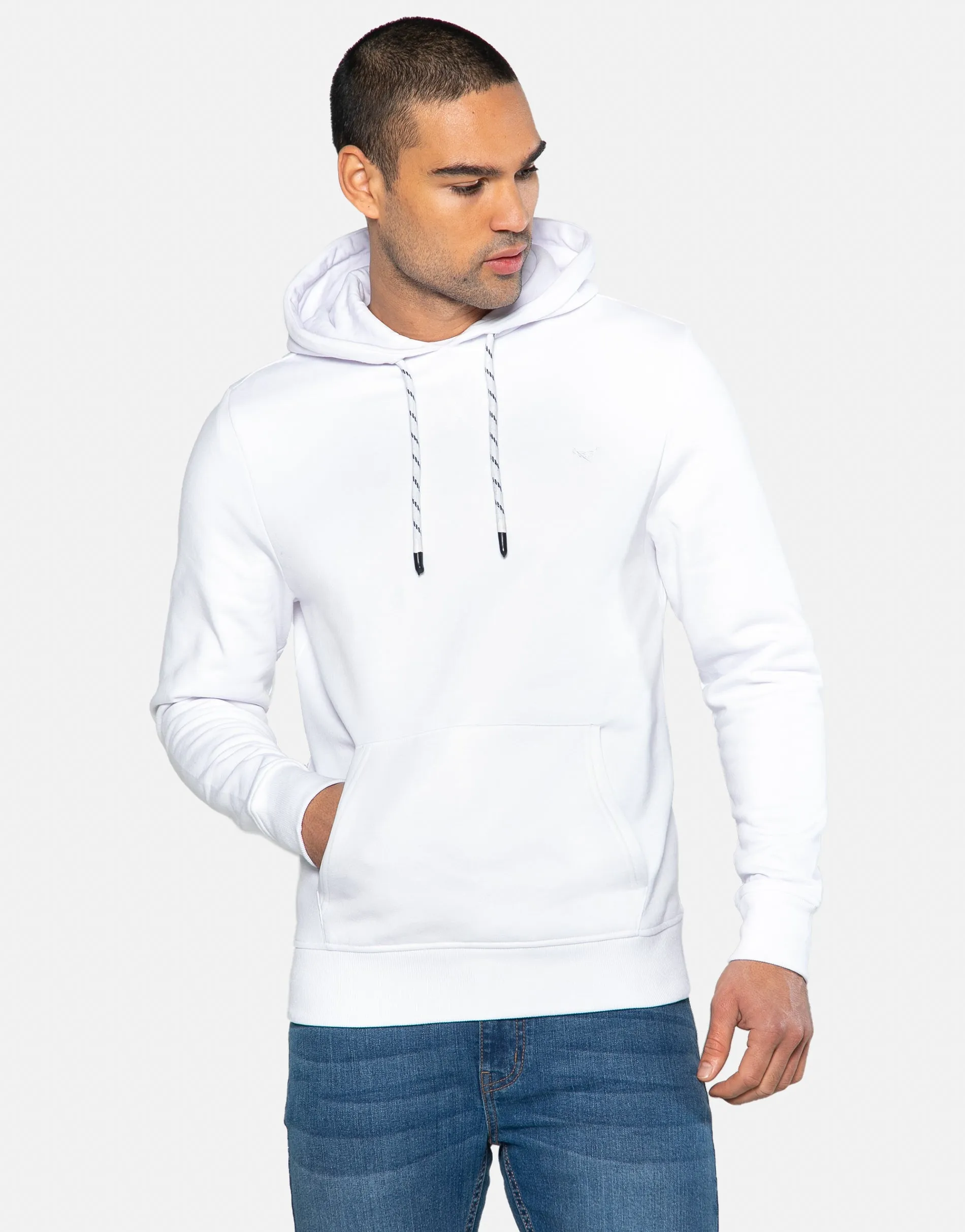 Men's White Pullover Hoodie sold by Threadbare product image thumbnail 2