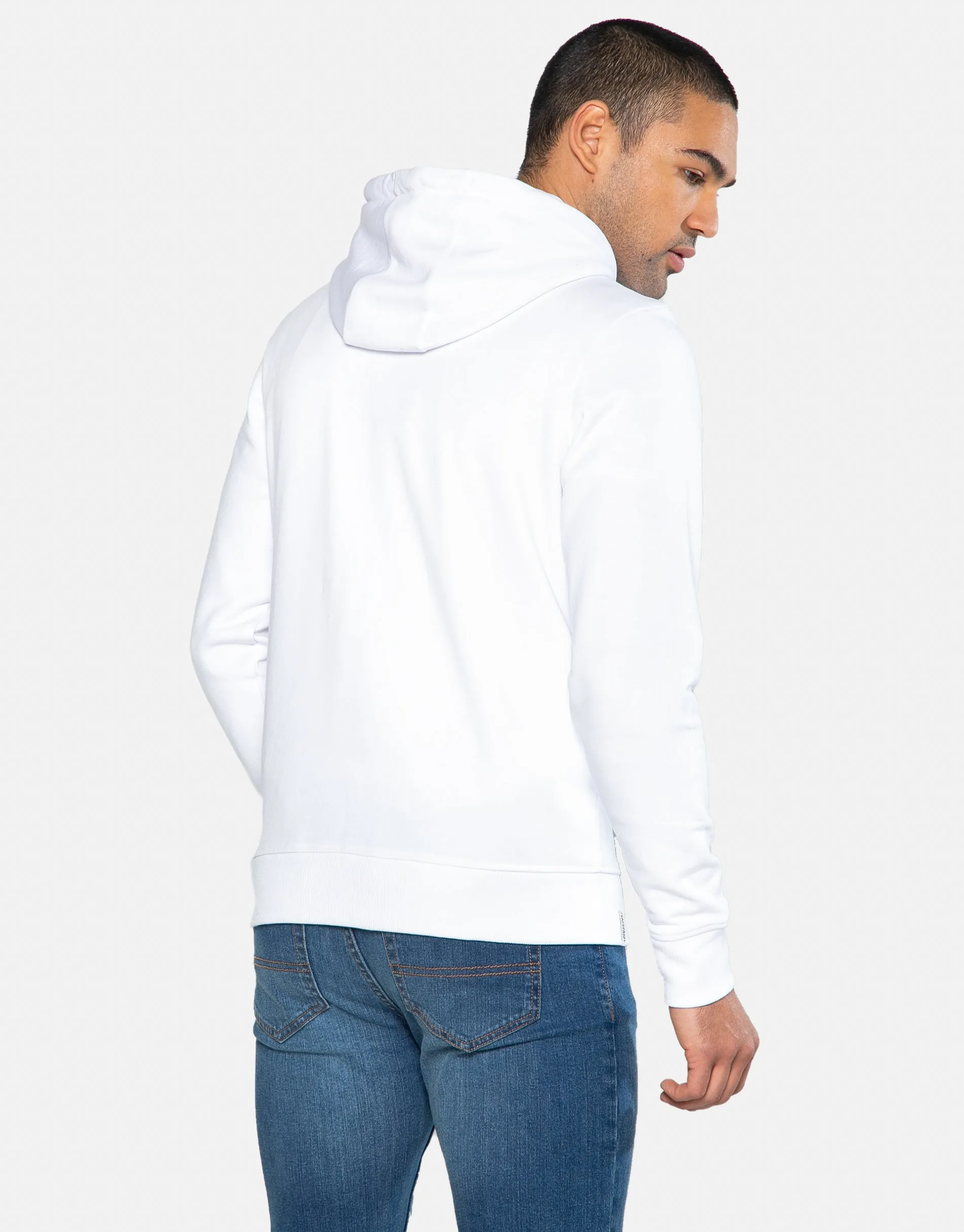 Men's White Pullover Hoodie sold by Threadbare product image thumbnail 3