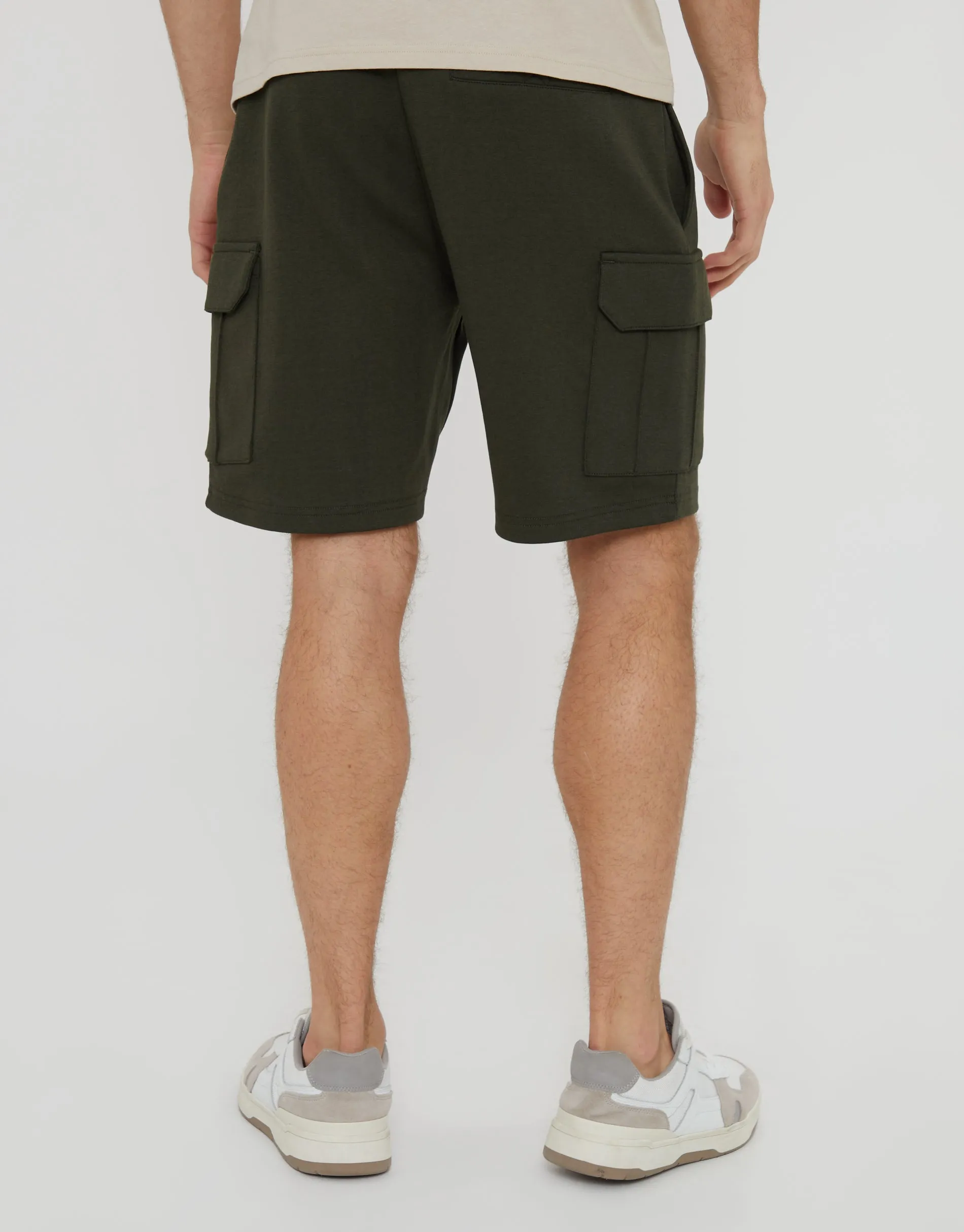 Khaki Green Cargo Sweat Shorts sold by Threadbare product image thumbnail 2