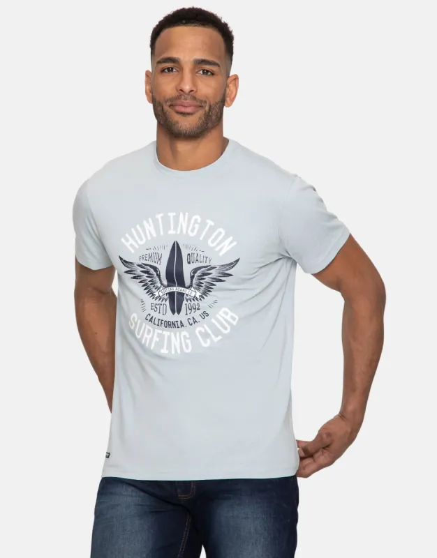 Men's Blue Front Print Cotton T-Shirt sold by Threadbare