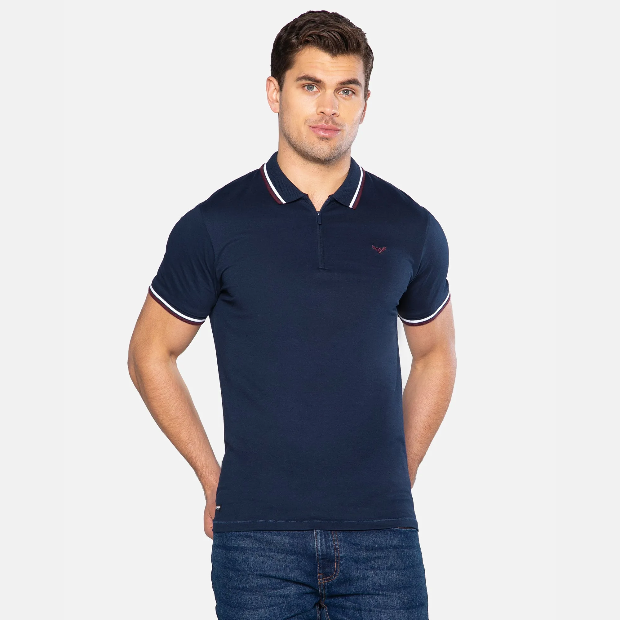 Men's Multi Zip Collar Polo Shirts (3 Pack) sold by Threadbare product image thumbnail 3