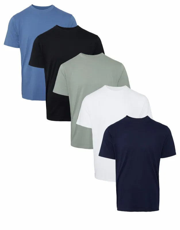 Threadbare Men's Multi Short Sleeve Cotton T-Shirts (5 Pack) sold by Threadbare