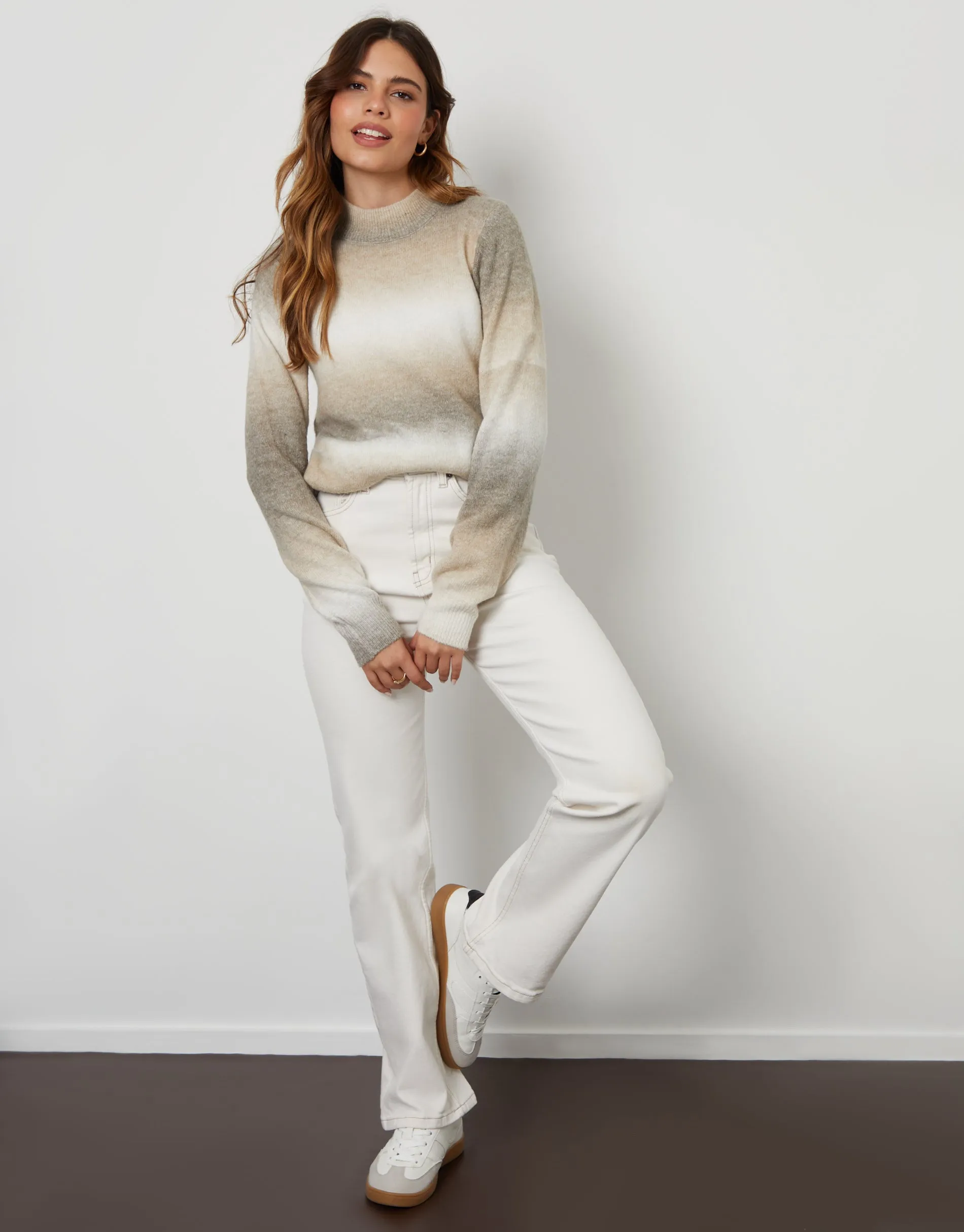 Women's Cream Ombré Crew Neck Jumper sold by Threadbare