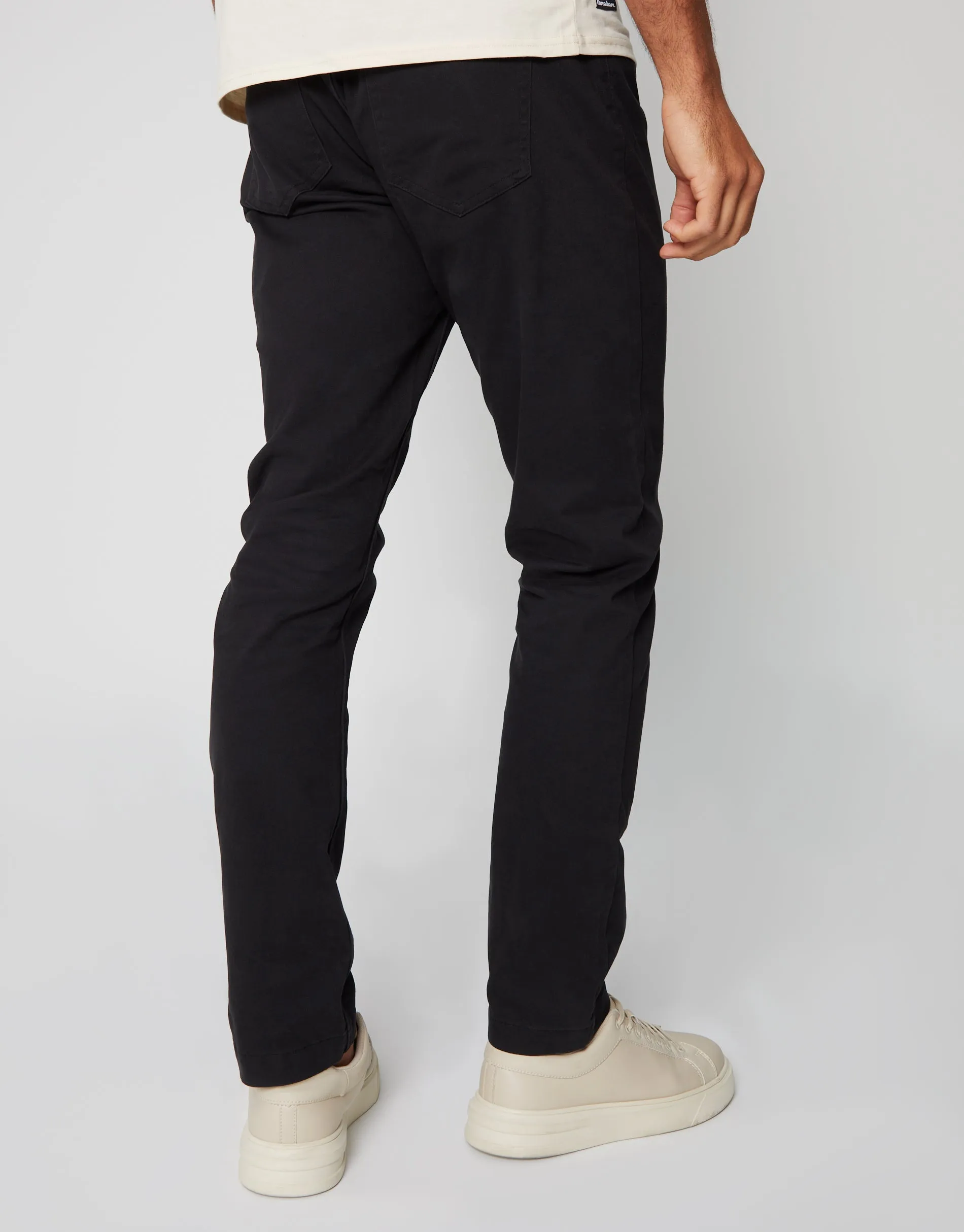 Men's Black 5 Pocket Stretch Chino Trousers sold by Threadbare product image thumbnail 2