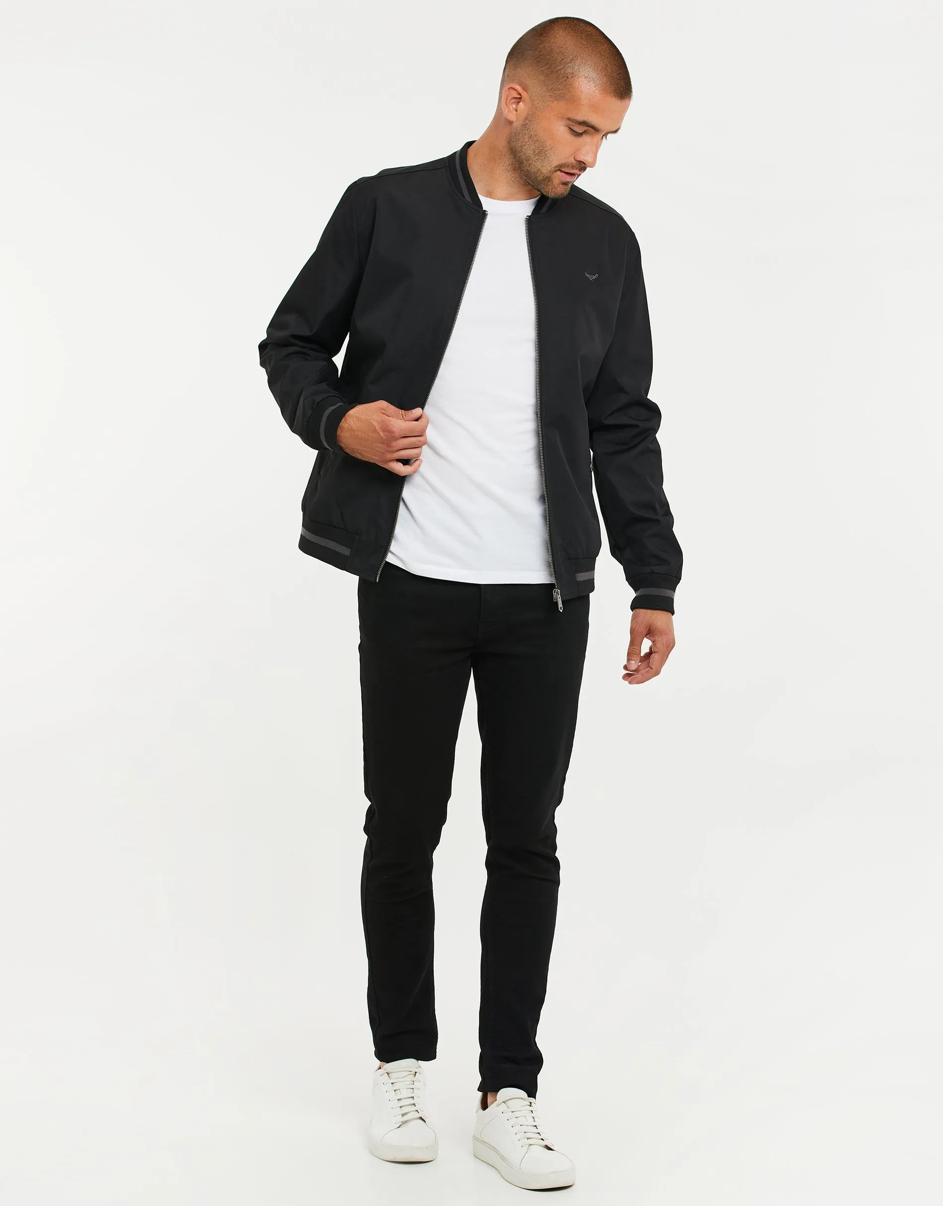 Men's Black Bomber Jacket sold by Threadbare product image thumbnail 3