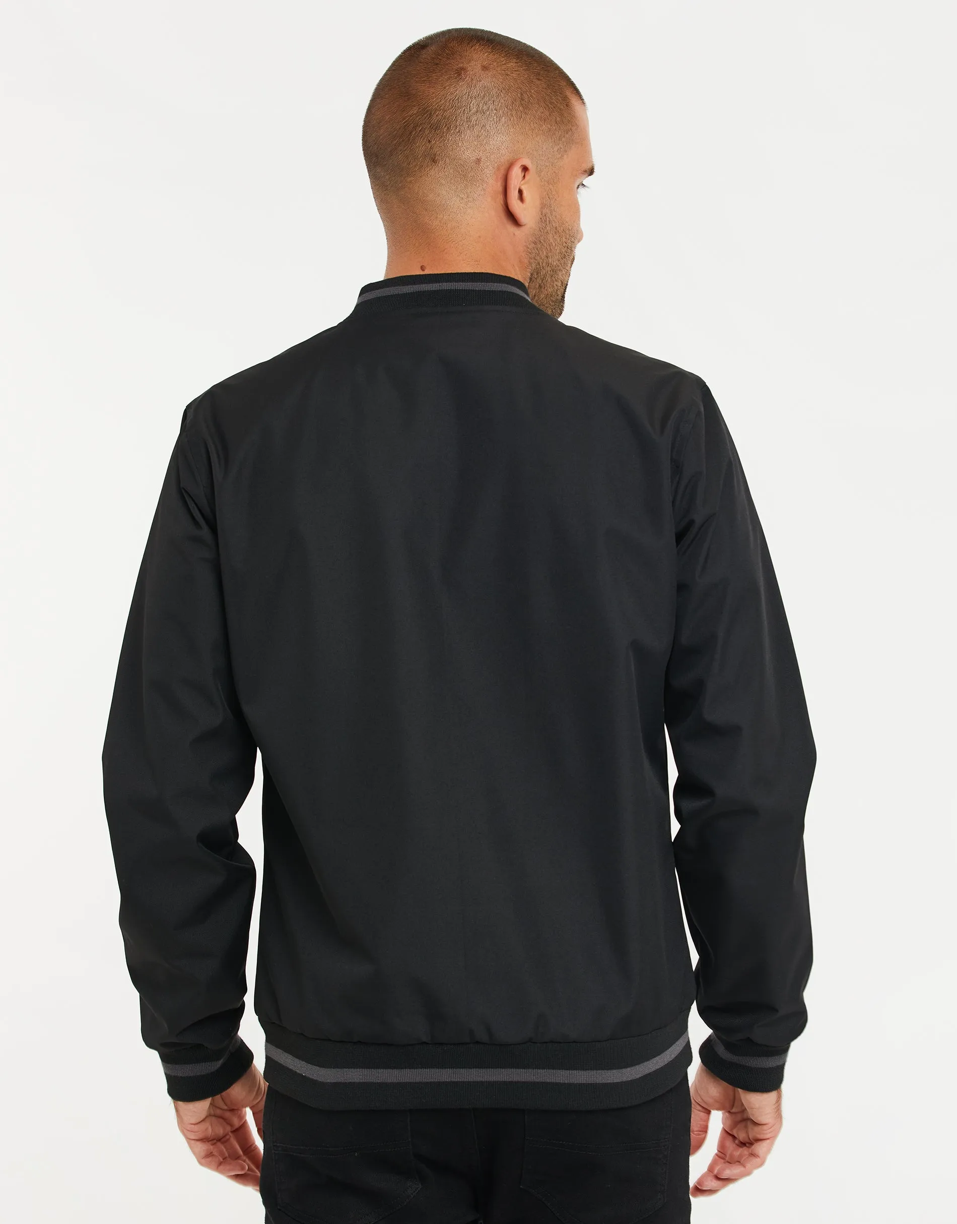 Men's Black Bomber Jacket sold by Threadbare product image thumbnail 2