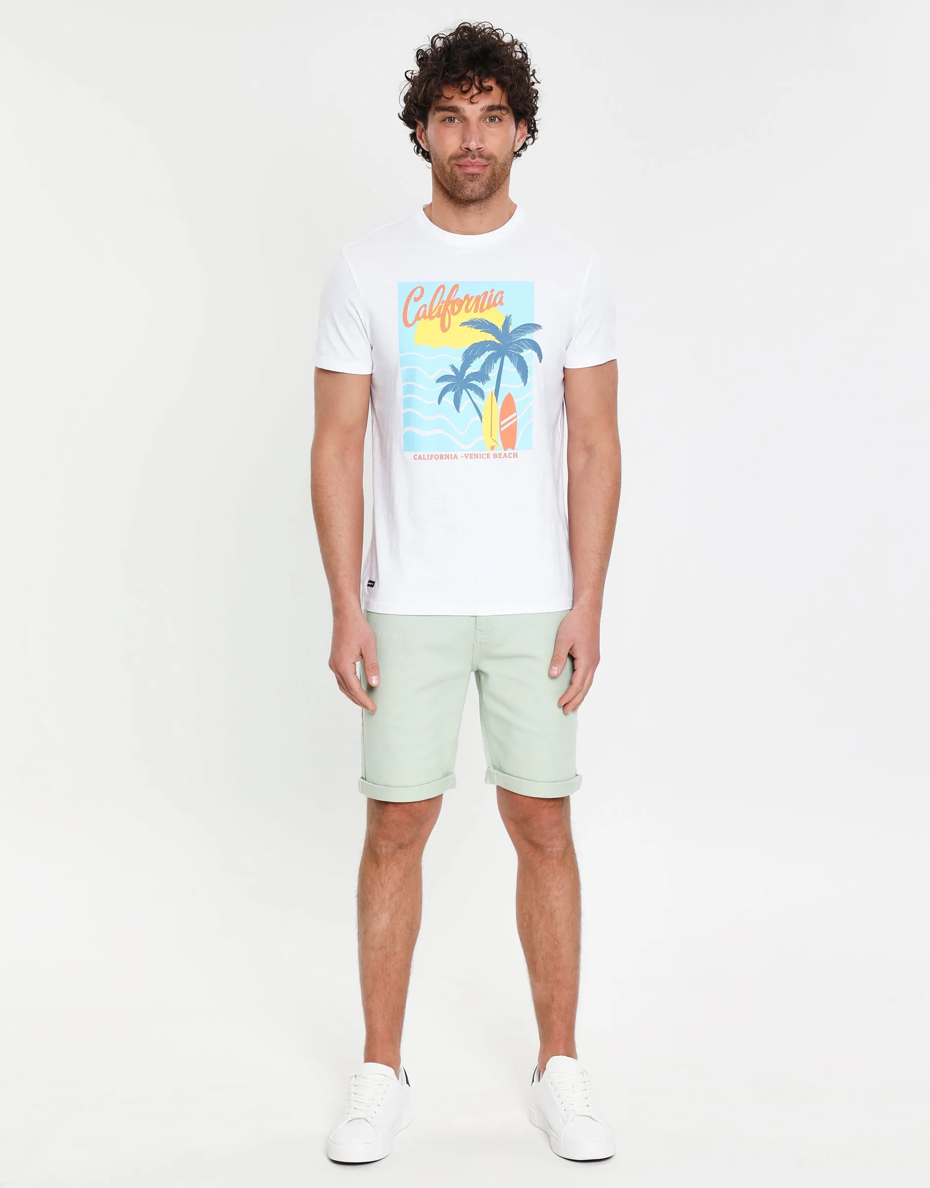 Men's Sage Stretch Cotton Twill Chino Shorts sold by Threadbare product image thumbnail 3
