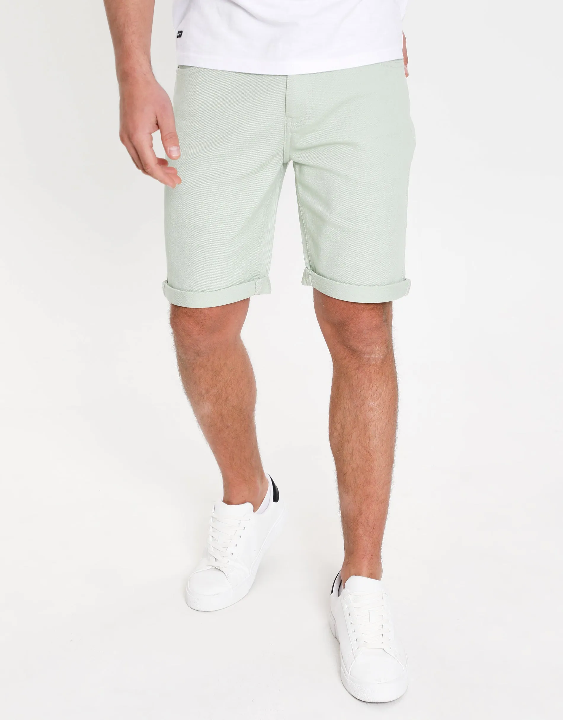 Men's Sage Stretch Cotton Twill Chino Shorts sold by Threadbare