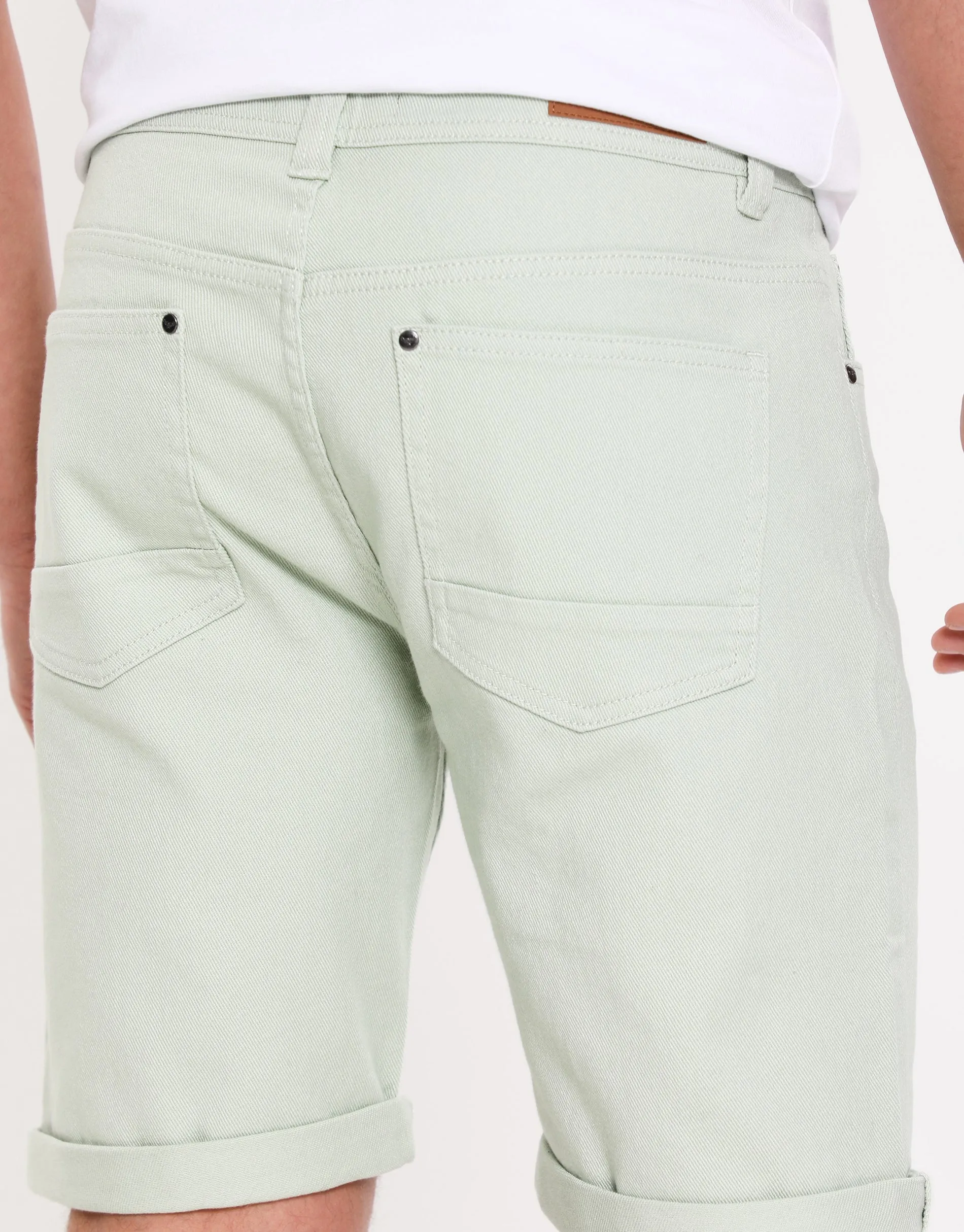 Men's Sage Stretch Cotton Twill Chino Shorts sold by Threadbare product image thumbnail 4