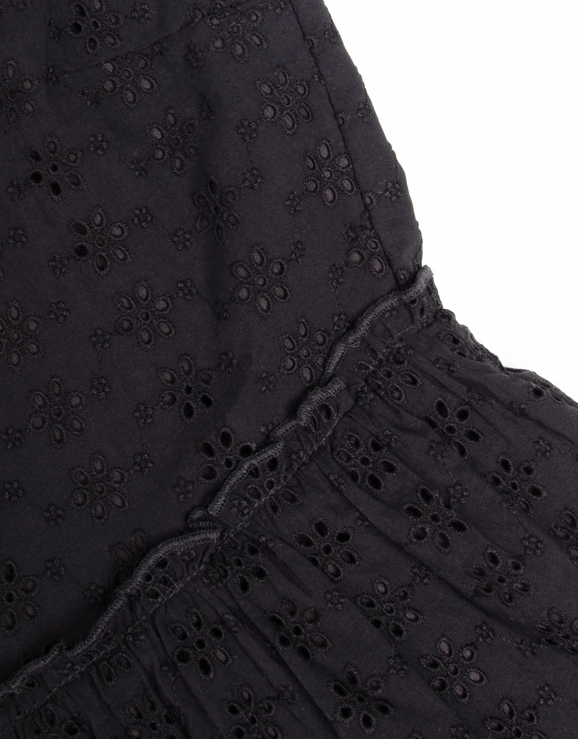 Women's Black Broderie Anglaise Cami Strap Tiered Maxi Dress sold by Threadbare product image thumbnail 5