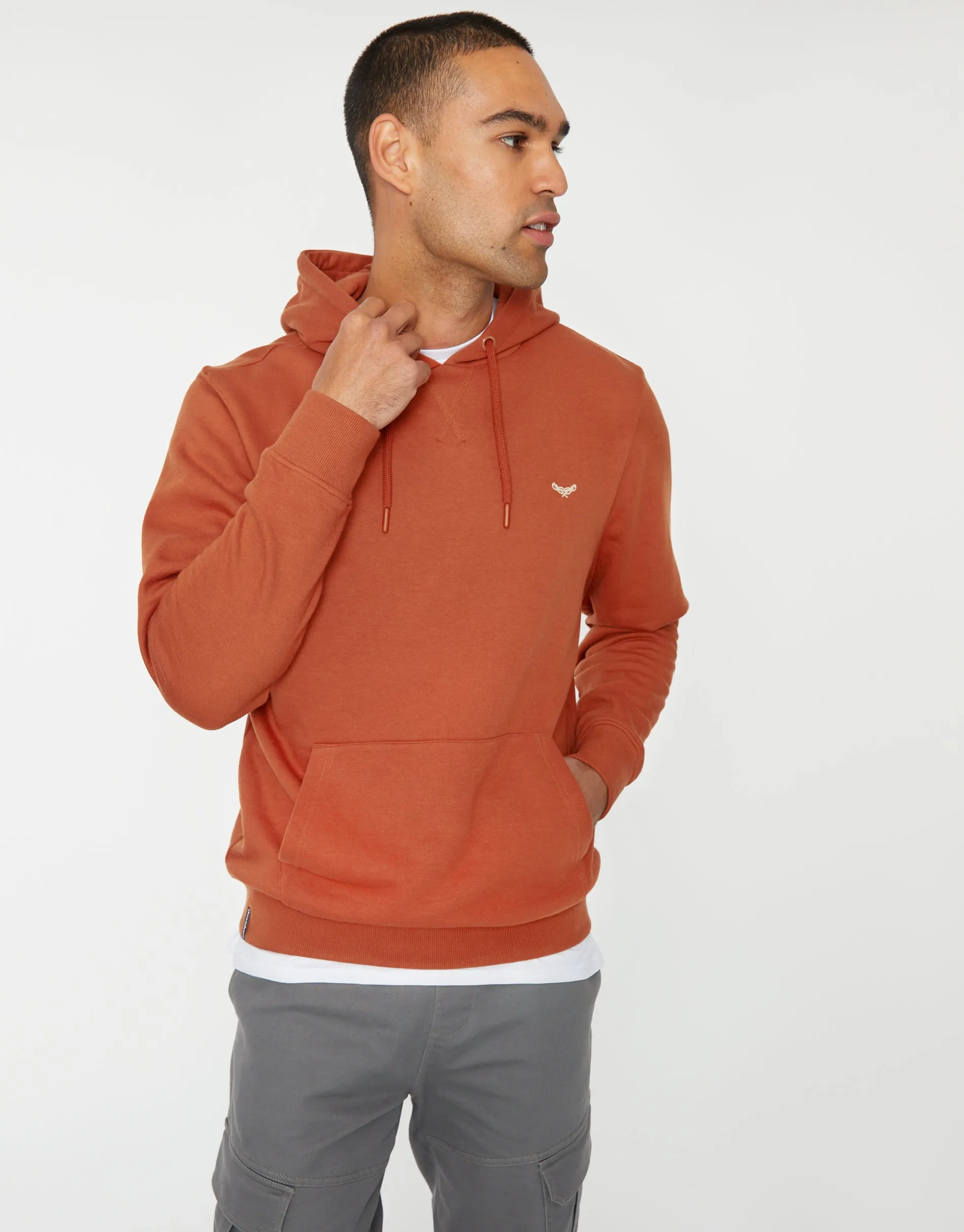Men's Orange Pullover Hoodie sold by Threadbare