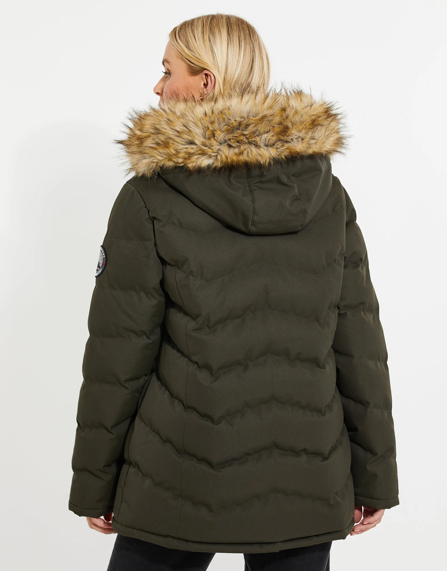 Women's Khaki Short Parka Jacket sold by Threadbare product image thumbnail 3