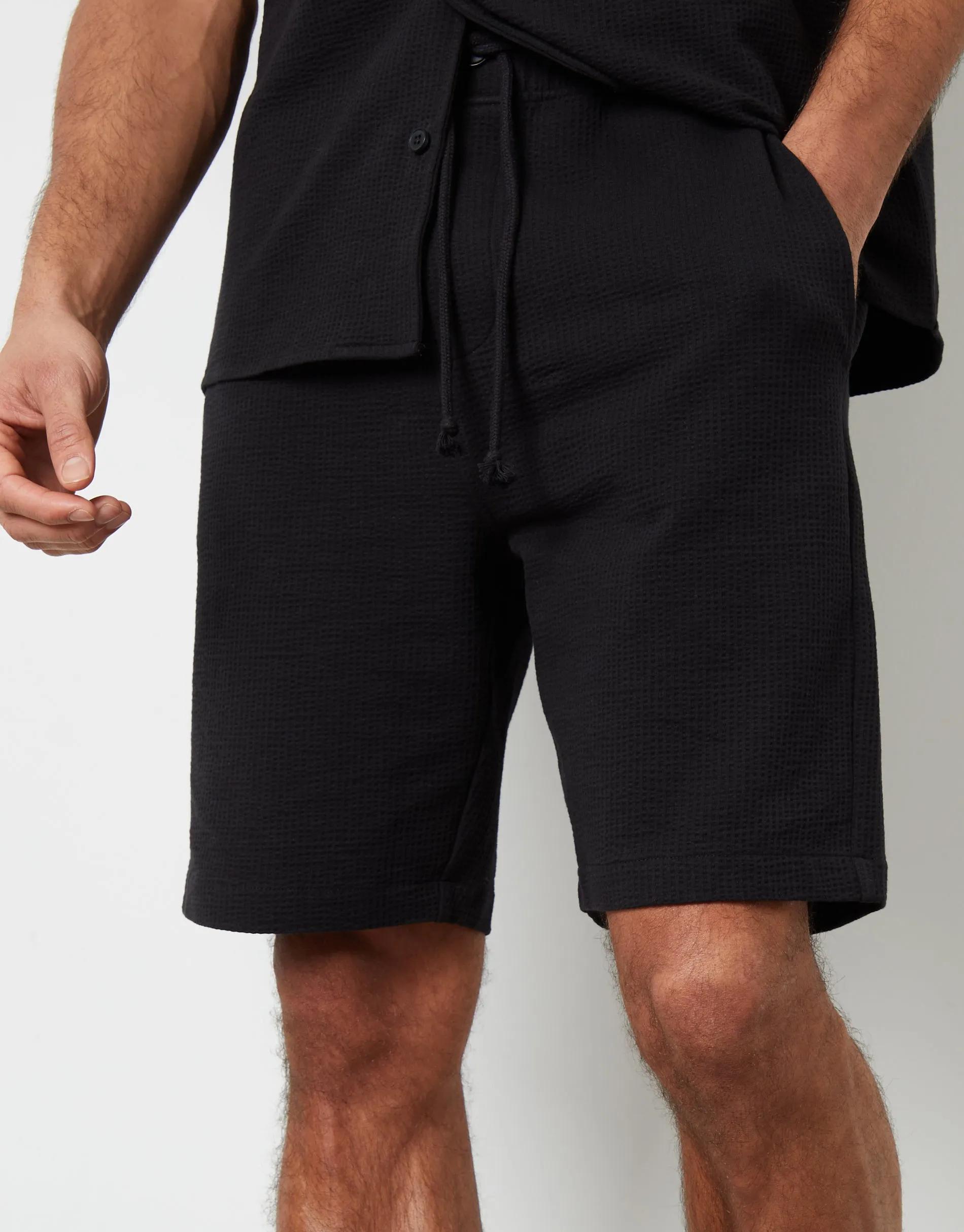 Black Textured Cotton Shorts sold by Threadbare product image thumbnail 4