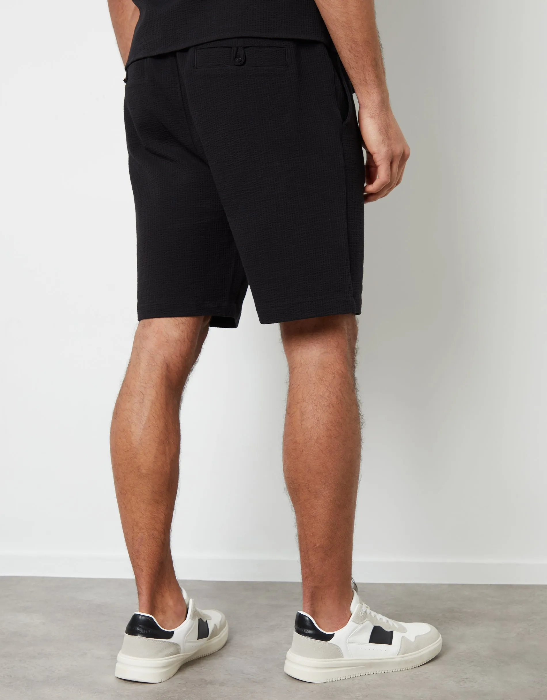 Black Textured Cotton Shorts sold by Threadbare product image thumbnail 2