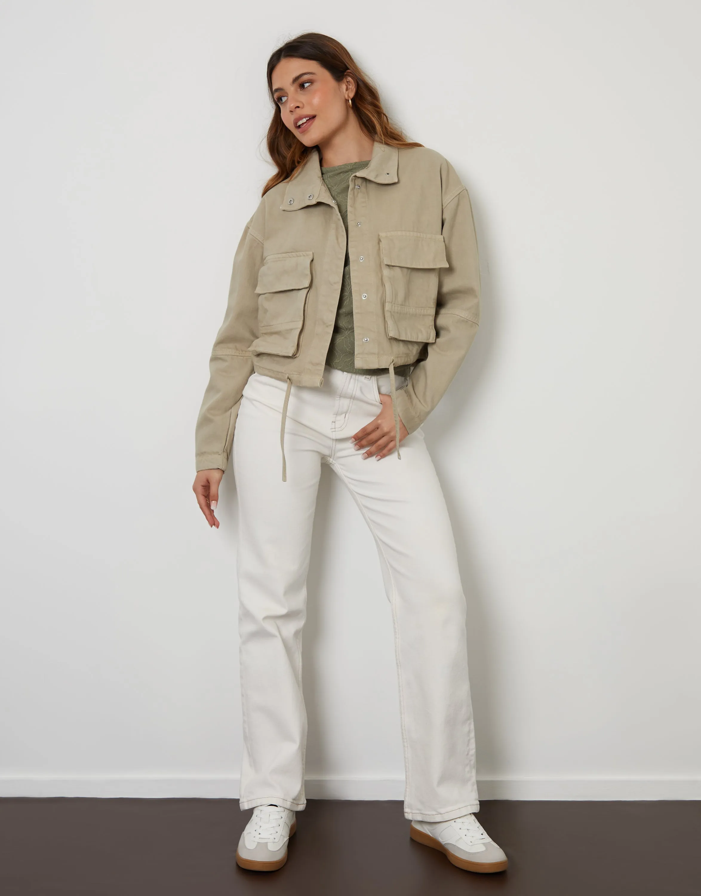 Women's Sage Twill Utility Jacket sold by Threadbare product image thumbnail 4