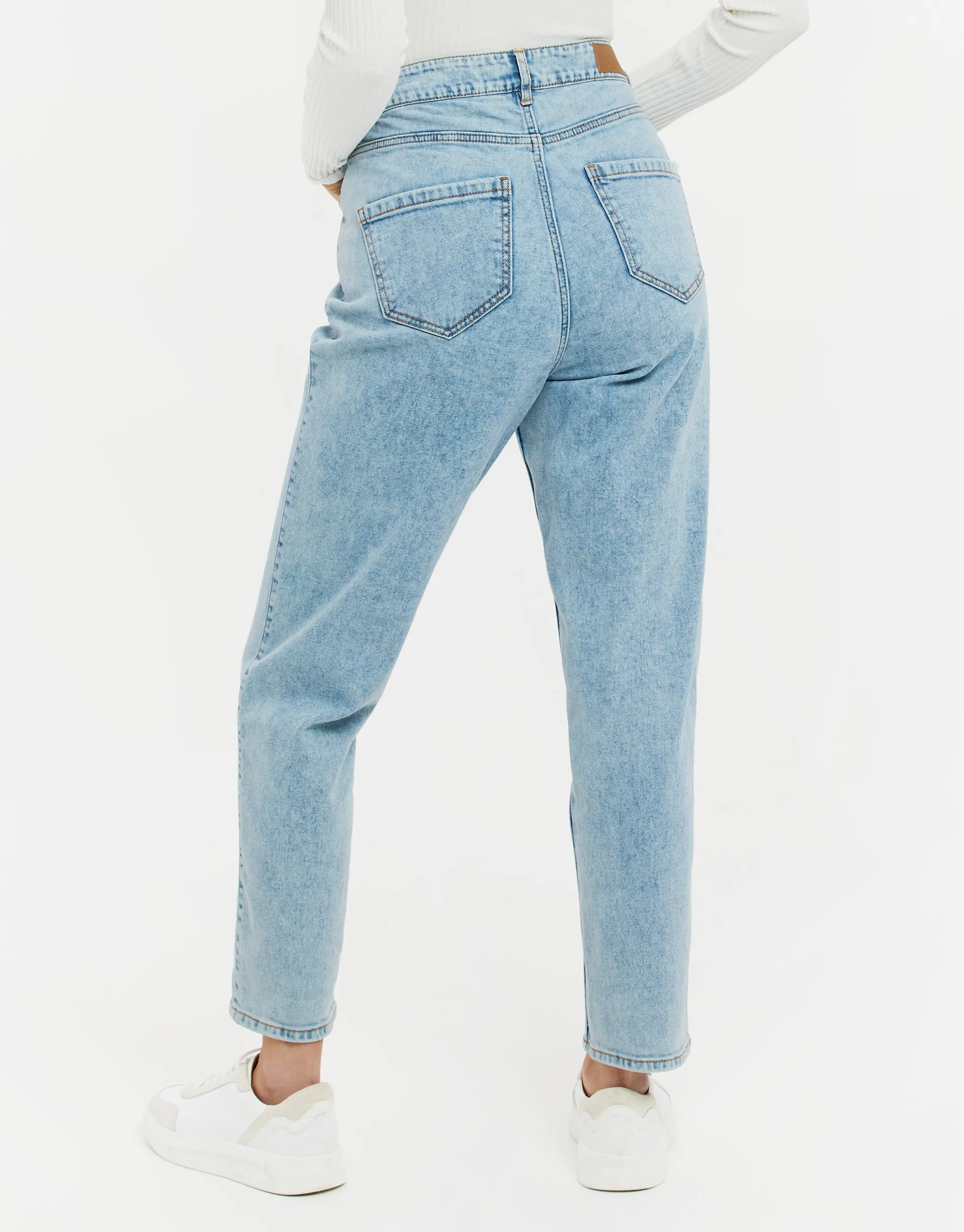 Women's Light Blue Wash Mom Jeans sold by Threadbare product image thumbnail 2