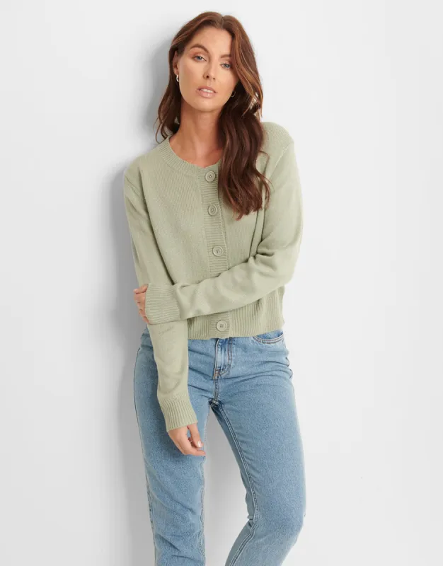 Women's Sage Knitted Cardigan sold by Threadbare