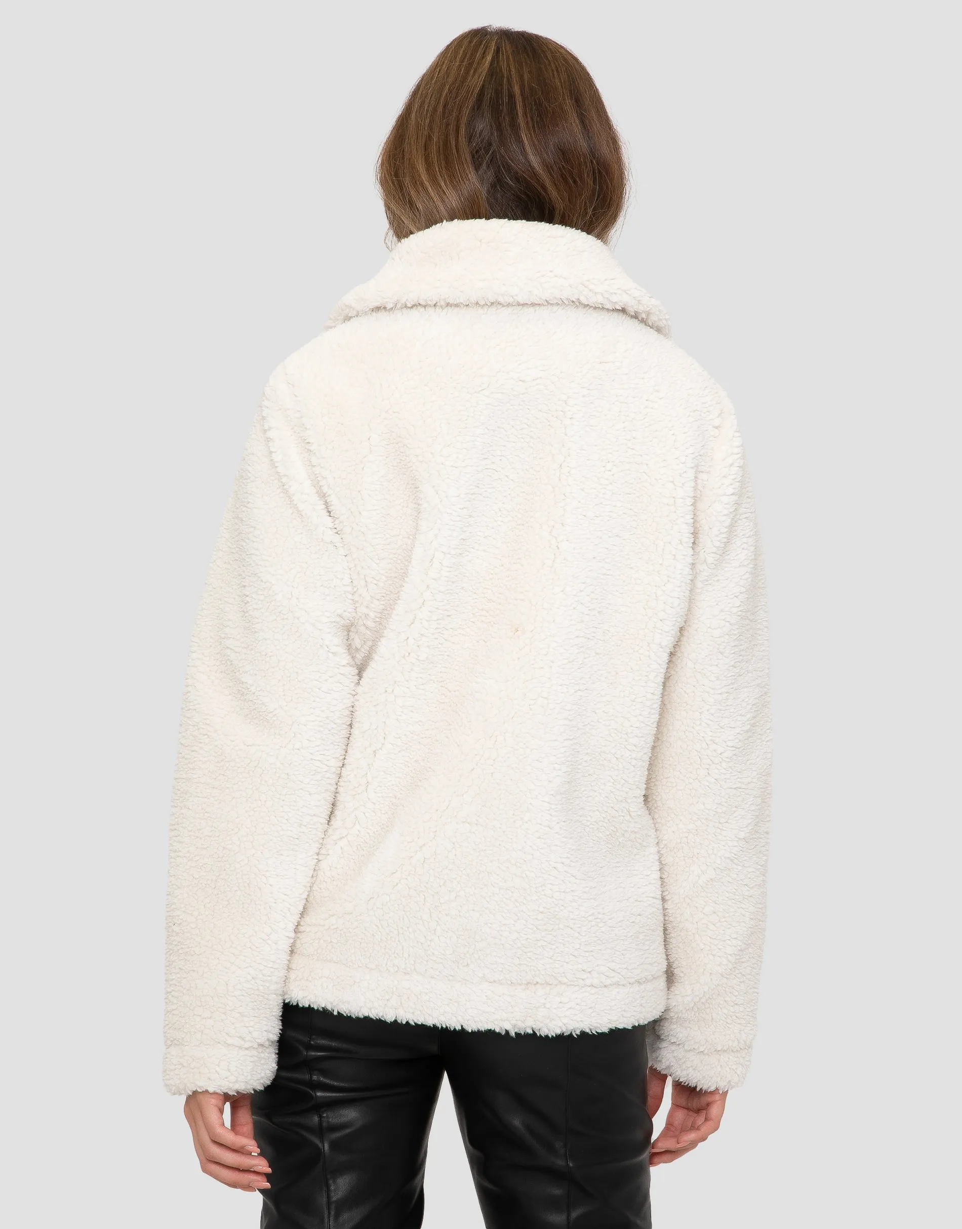 Women's Cream Faux Borg Shacket sold by Threadbare product image thumbnail 2