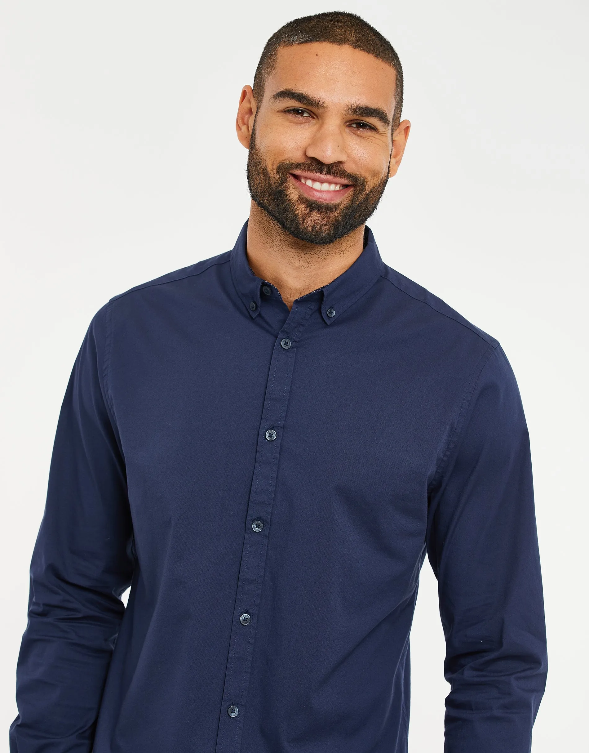 Men's Navy Long Sleeve Shirt sold by Threadbare product image thumbnail 4