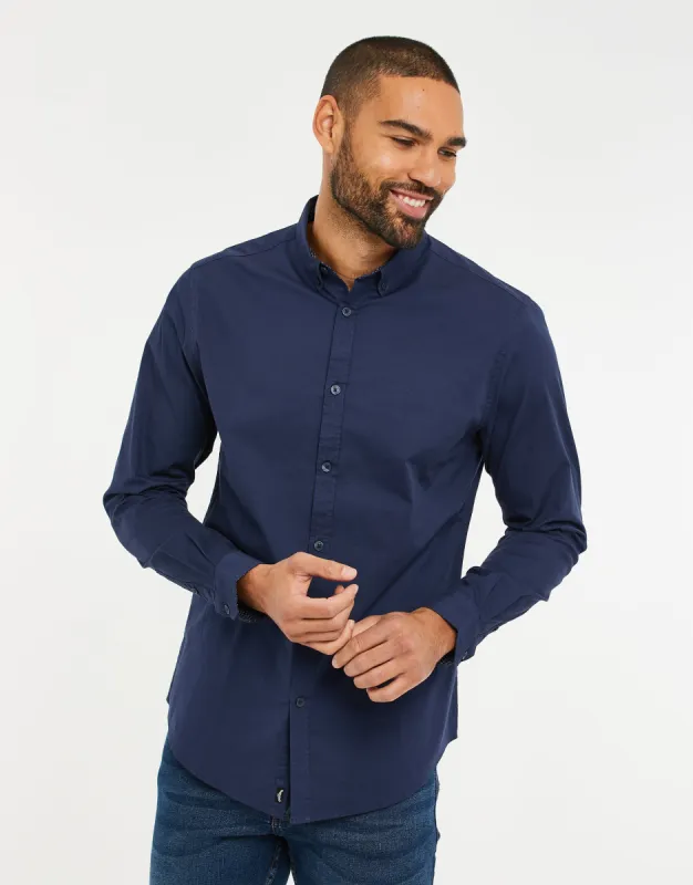 Men's Navy Long Sleeve Shirt sold by Threadbare