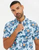 Threadbare Men's Mint Green Floral Print Short Sleeve Shirt sold by Threadbare