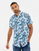 Threadbare Men's Mint Green Floral Print Short Sleeve Shirt sold by Threadbare