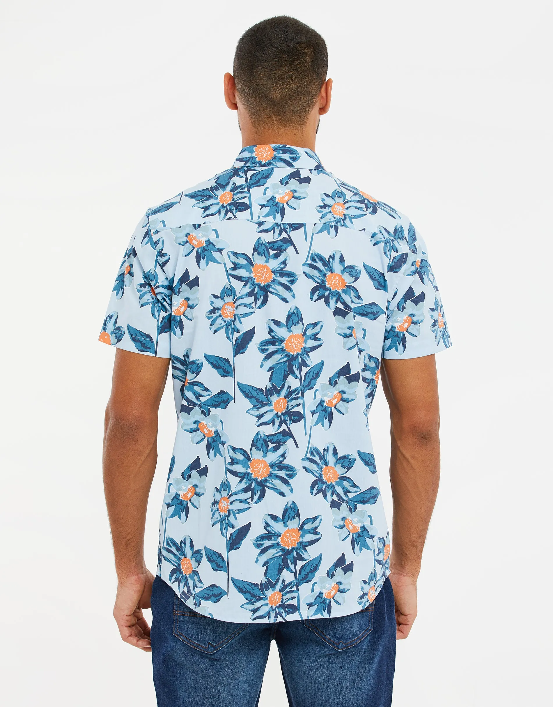 Mint Green Floral Print Short Sleeve Shirt sold by Threadbare product image thumbnail 2