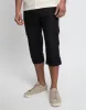 Men's Black 3/4 Length Linen Blend Cargo Trousers sold by Threadbare