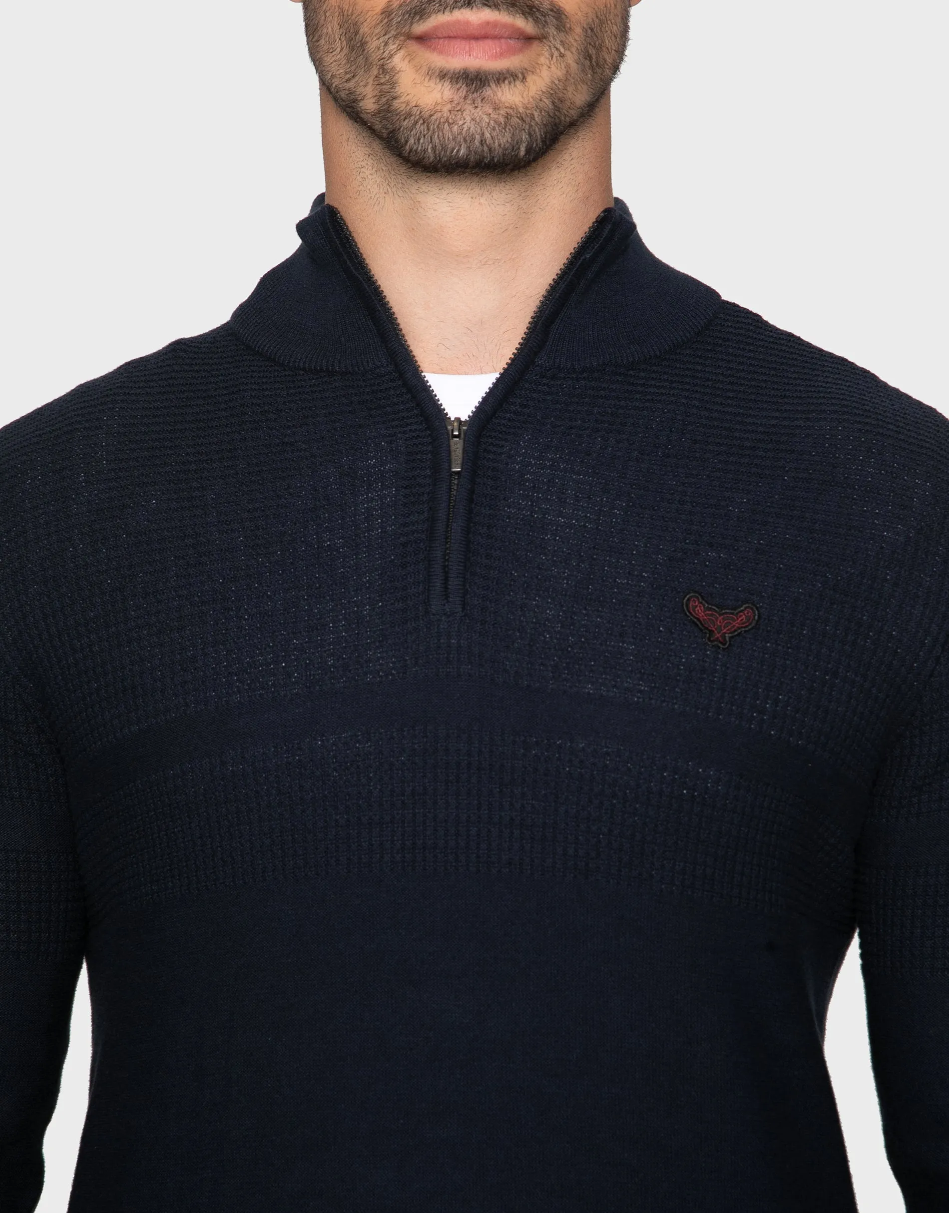 Men's Navy Quarter Zip Jumper sold by Threadbare product image thumbnail 4