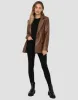 Women's Brown PU Leather Blazer sold by Threadbare