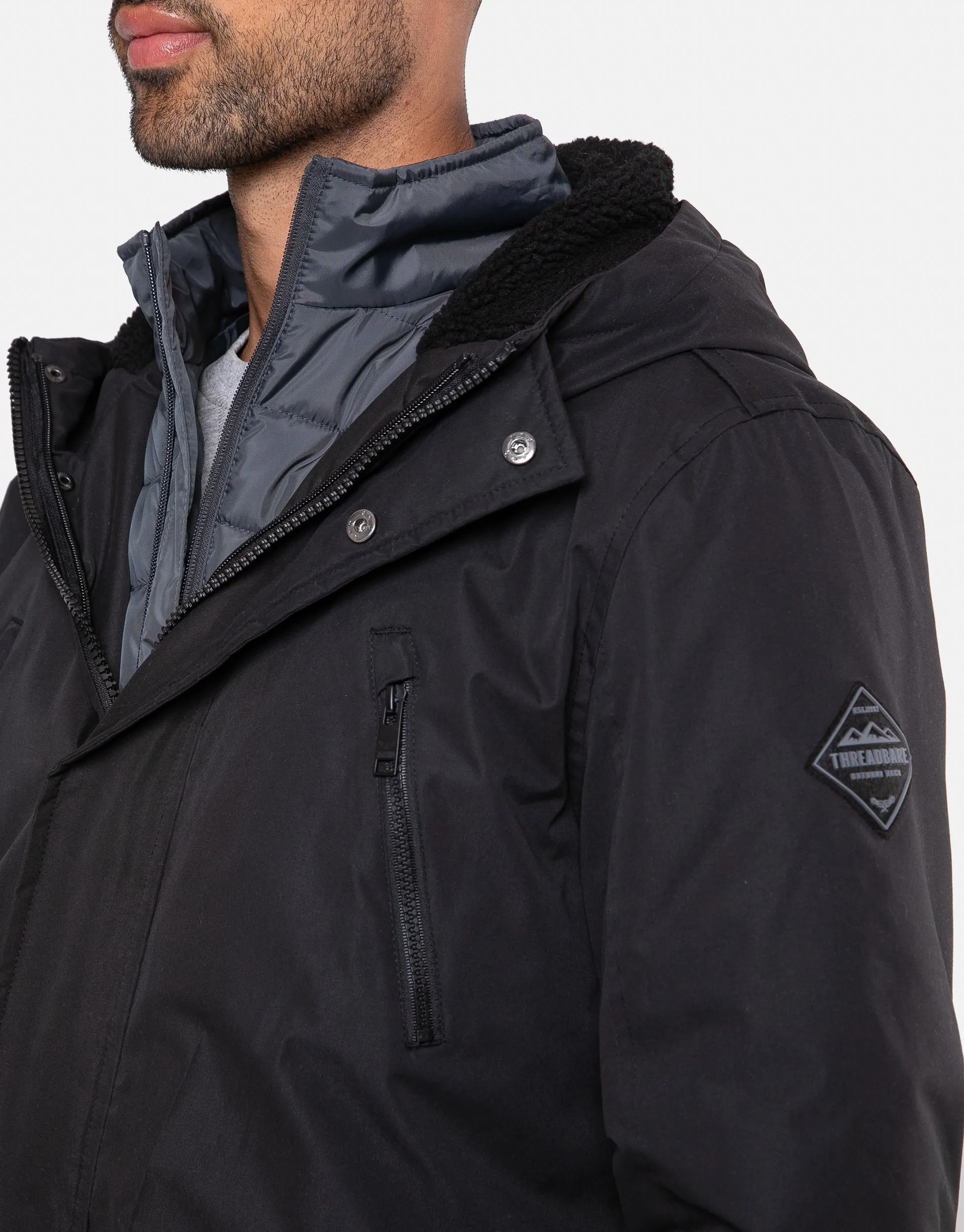 Men's Black 3-in-1 Jacket sold by Threadbare product image thumbnail 5