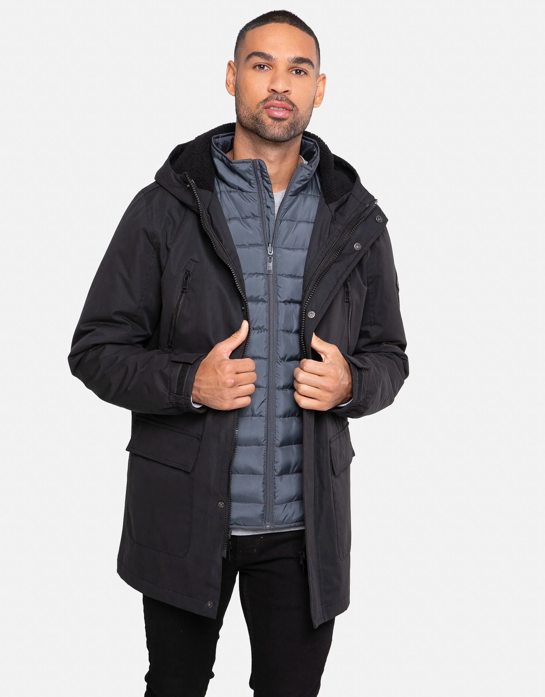 Men's Black 3-in-1 Jacket sold by Threadbare product image thumbnail 2