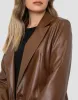 Women's Brown PU Leather Blazer sold by Threadbare