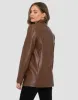 Women's Brown PU Leather Blazer sold by Threadbare