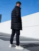 Threadbare Luxe Men's Navy Showerproof Double Layer Funnel Neck Puffer Jacket sold by Threadbare