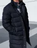 Threadbare Luxe Men's Navy Showerproof Double Layer Funnel Neck Puffer Jacket sold by Threadbare