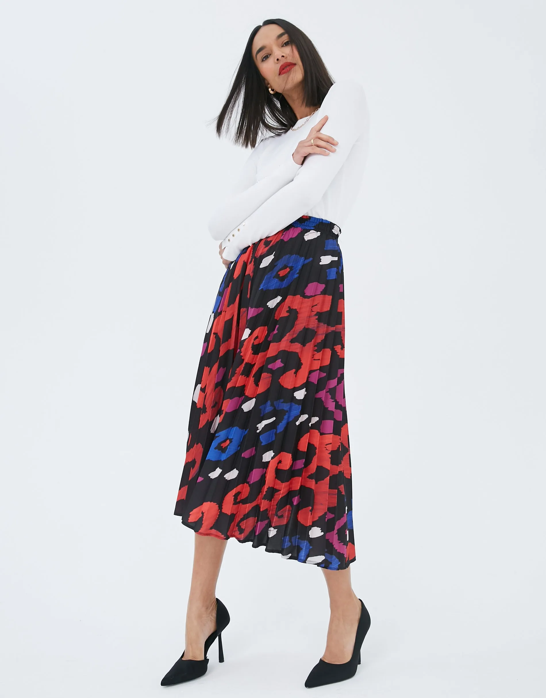 Women's Multi Animal Print Pleated Skirt sold by Threadbare product image thumbnail 3