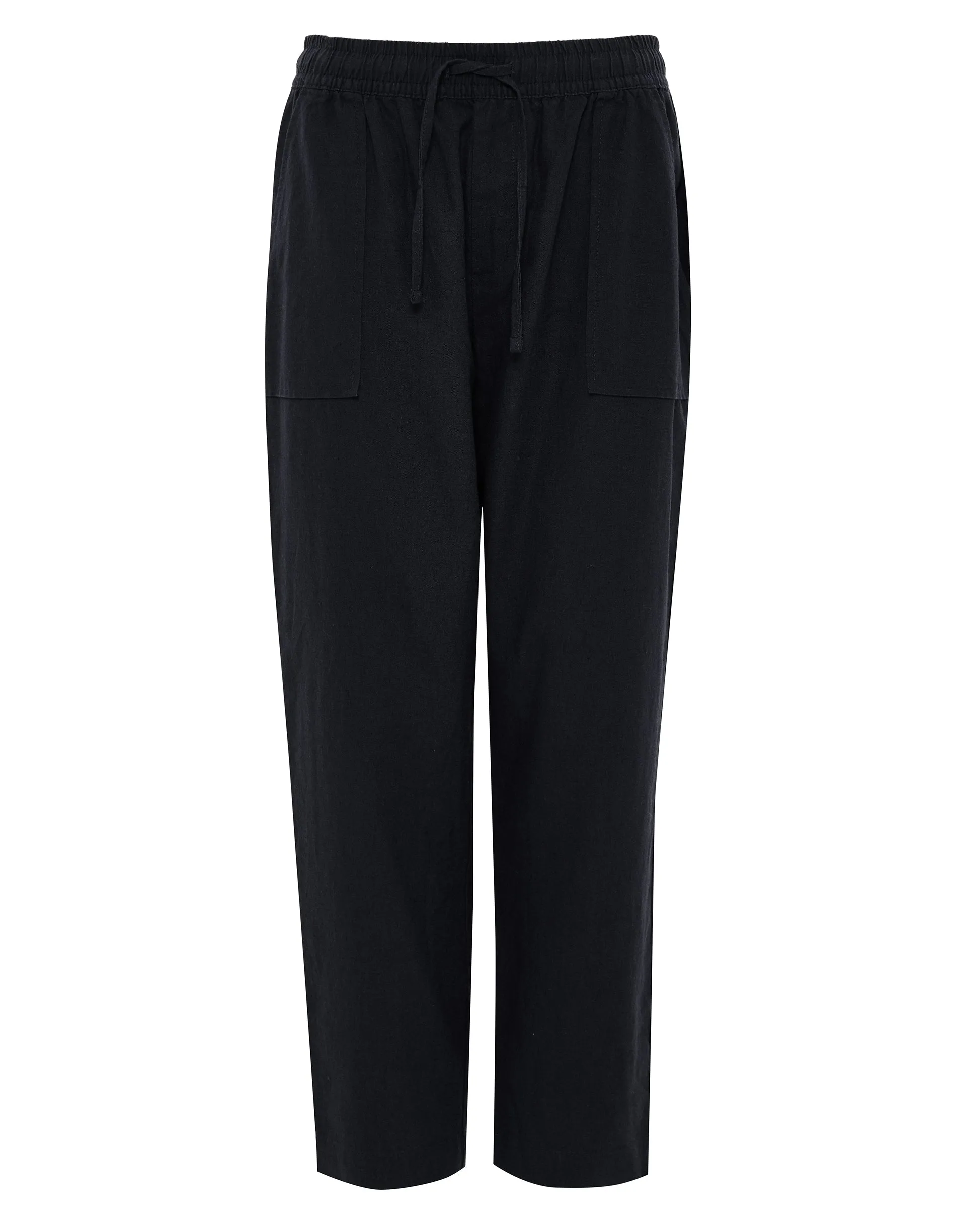 Women's Petite Black Linen Blend Drawstring Trousers sold by Threadbare product image thumbnail 5