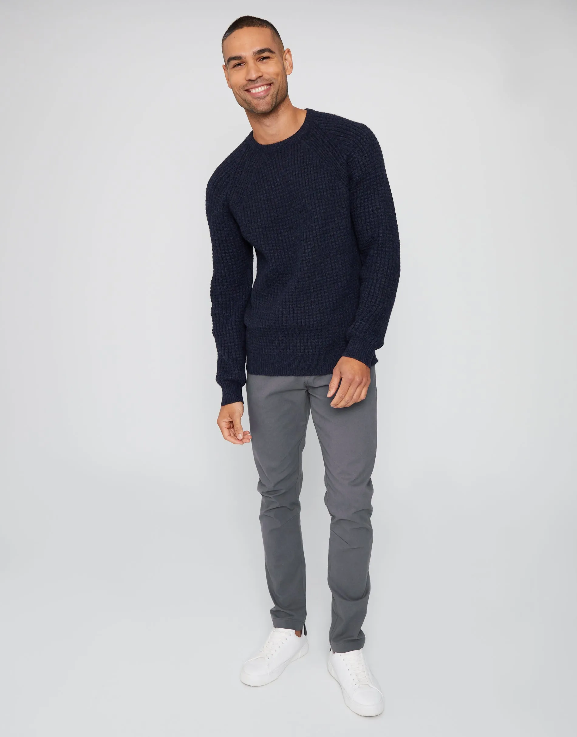 Men's Navy Raglan Sleeve Crew Neck Jumper sold by Threadbare product image thumbnail 3