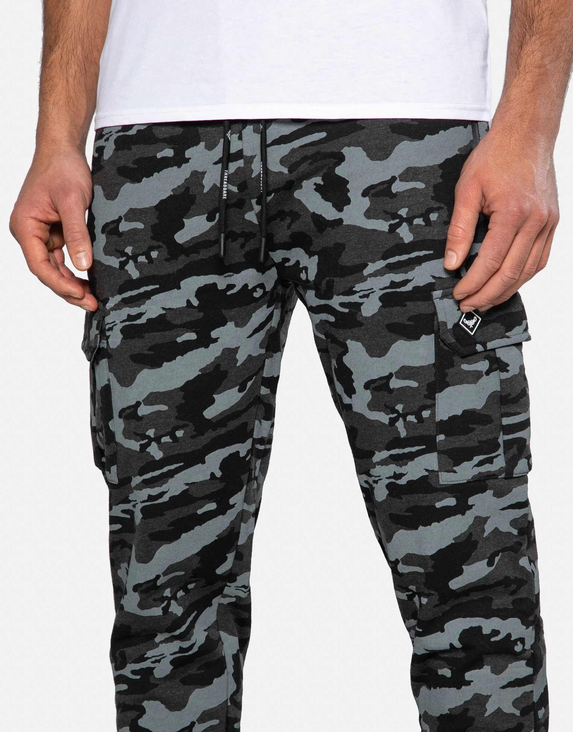 Men's Charcoal Camo Cargo Style Joggers sold by Threadbare product image thumbnail 4
