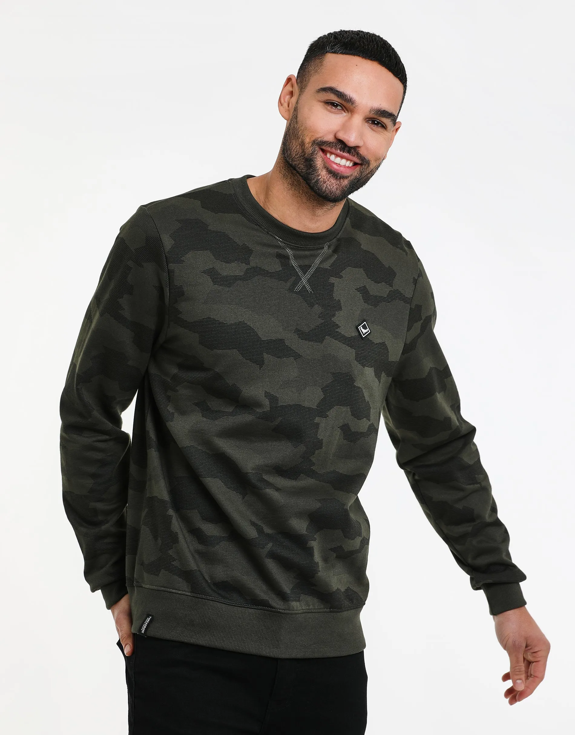Men's Khaki Camo Sweatshirt sold by Threadbare