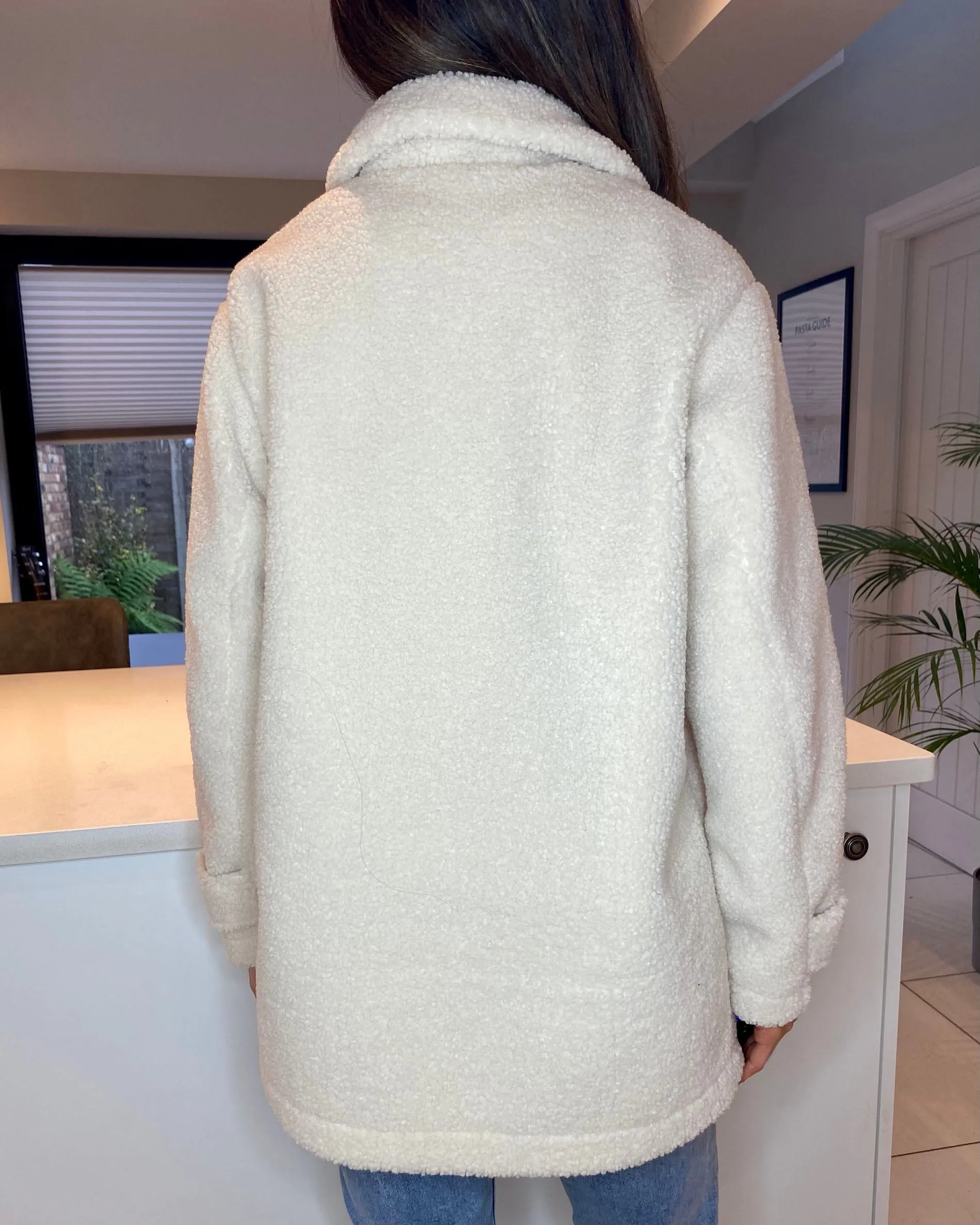 Women's Cream Faux Borg Shacket sold by Threadbare product image thumbnail 2