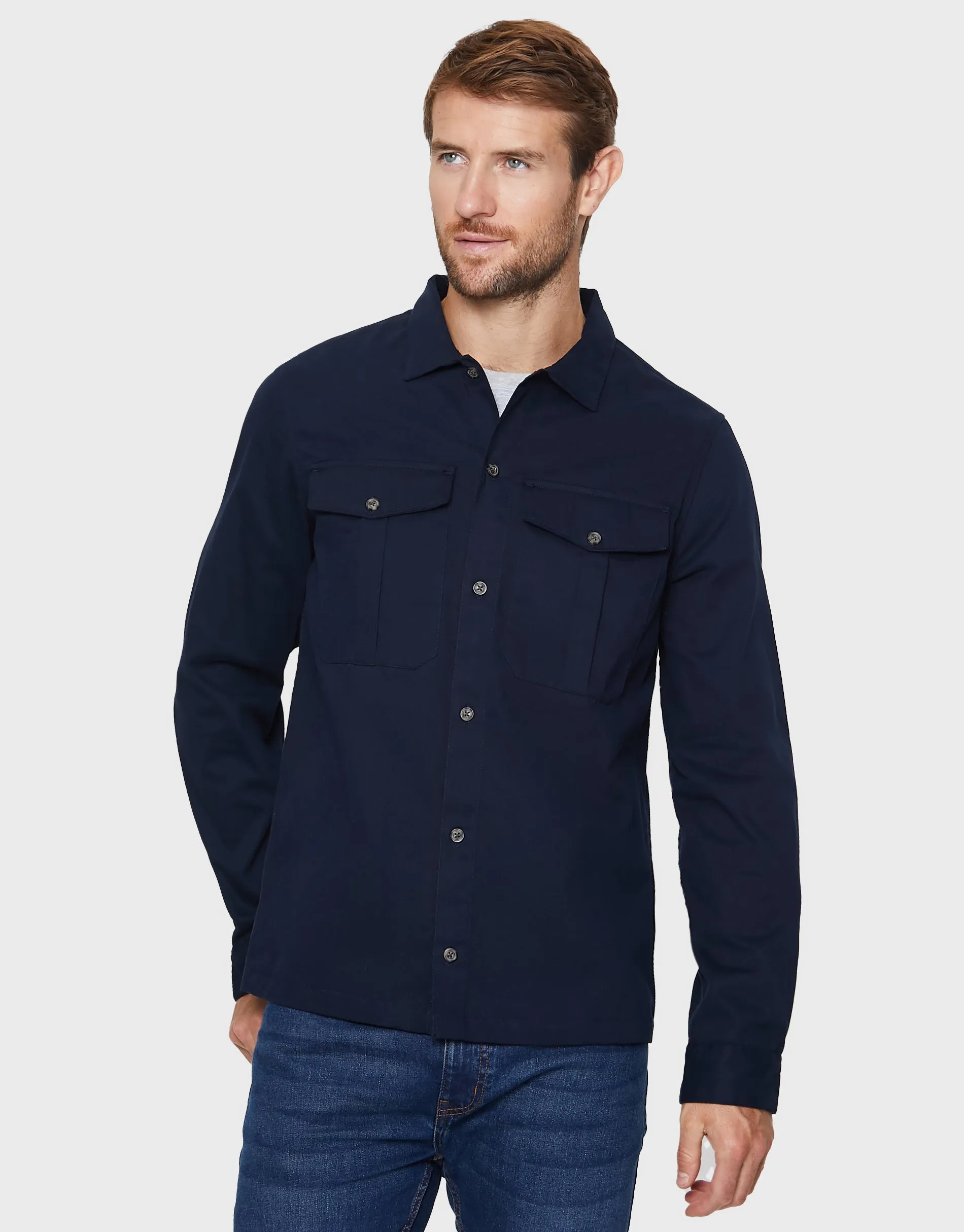 Men's Navy Long Sleeve Shirt sold by Threadbare product image thumbnail 2