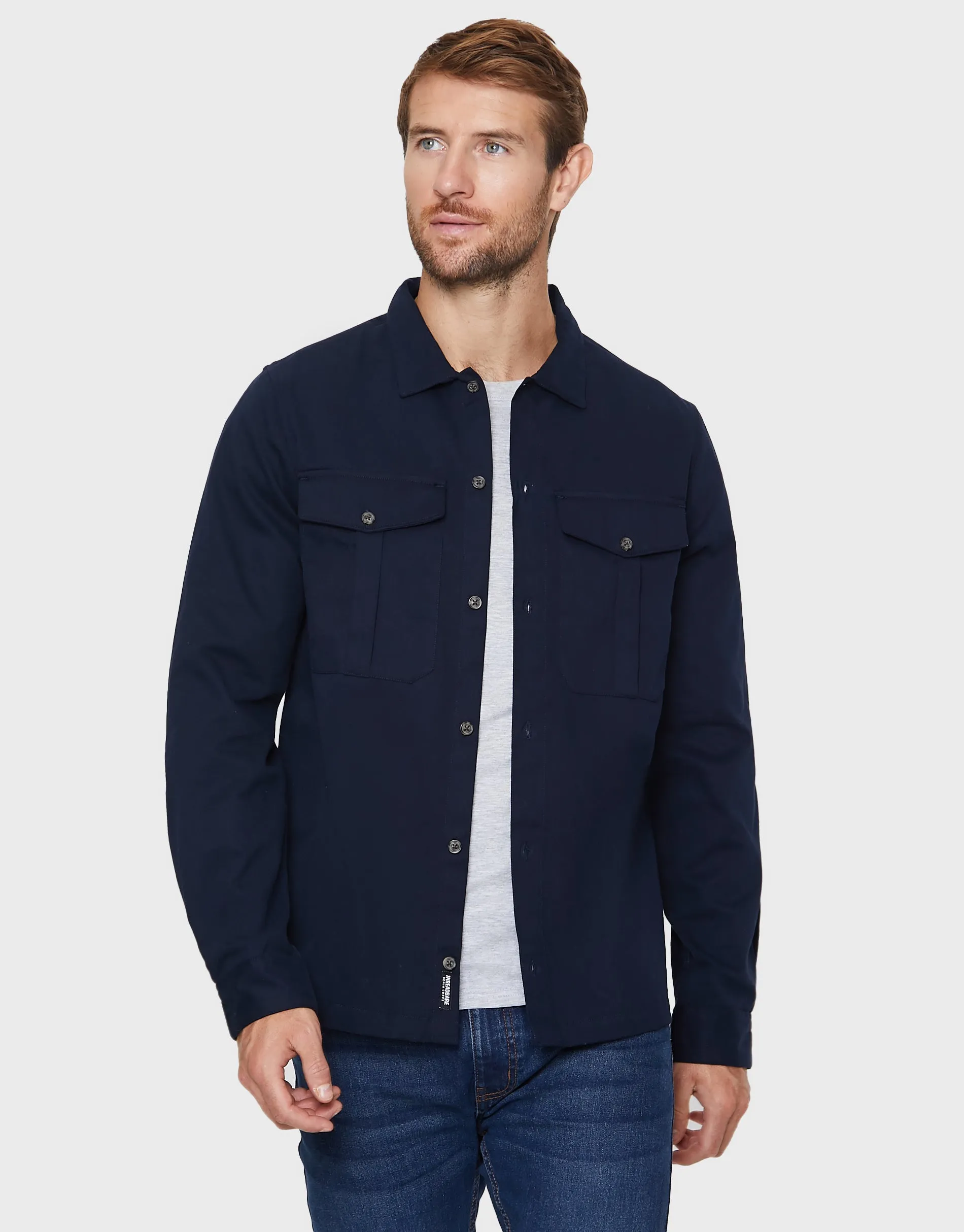 Men's Navy Long Sleeve Shirt sold by Threadbare
