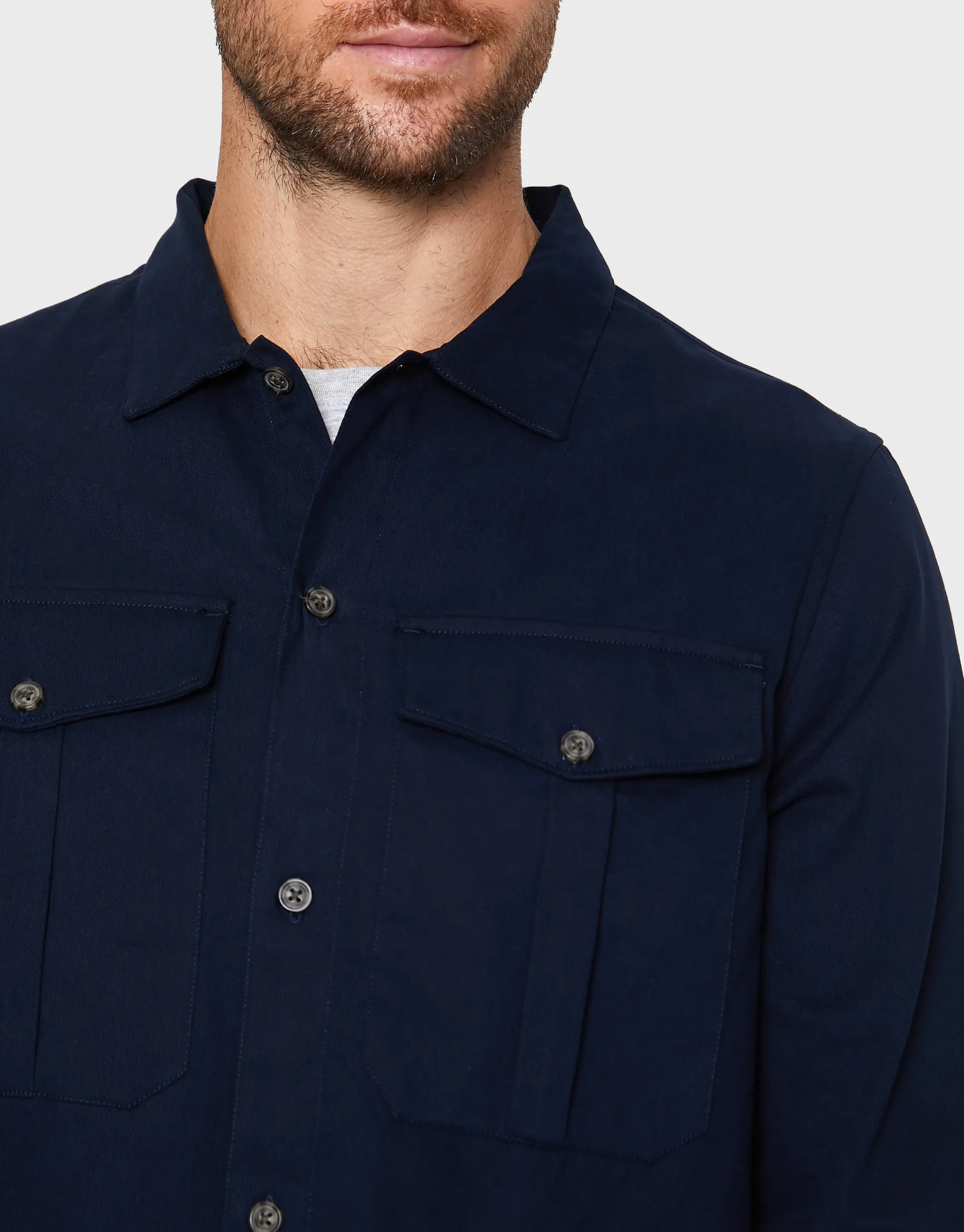 Men's Navy Long Sleeve Shirt sold by Threadbare product image thumbnail 5
