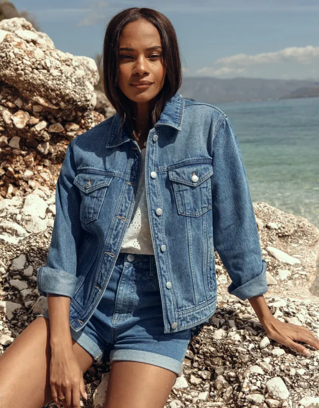 Women's Mid Wash Classic Denim Jacket sold by Threadbare