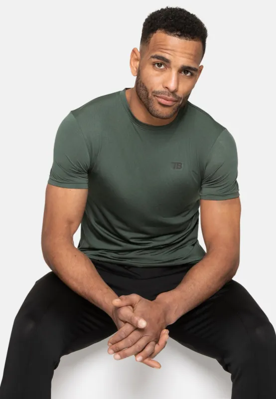 Men's Khaki Short Sleeve Gym T-Shirt sold by Threadbare