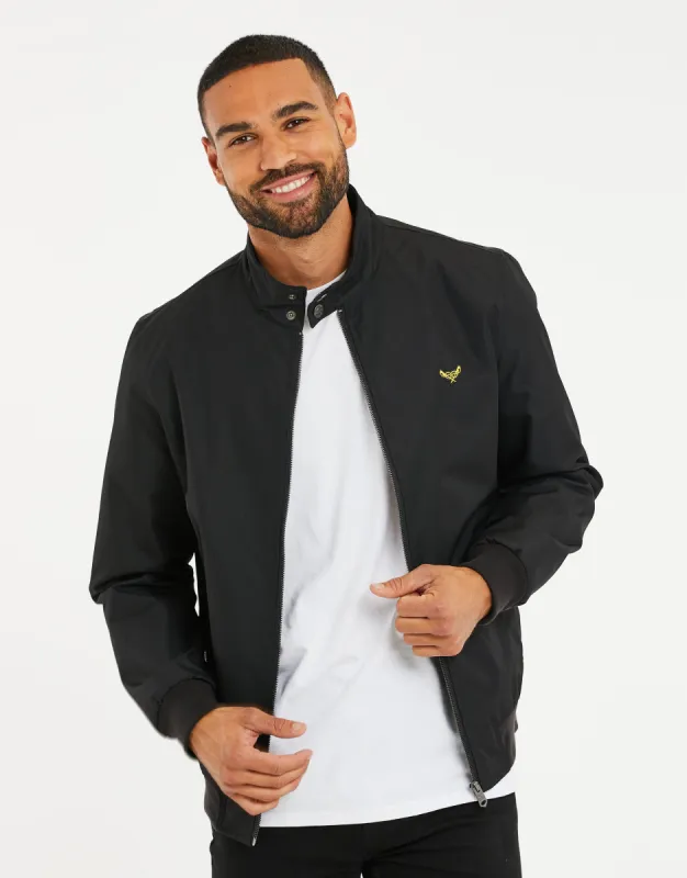 Men's Black Classic Harrington Jacket sold by Threadbare