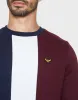 Men's Navy Colourblock Stripe Jumper sold by Threadbare